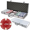 Poker chips set with aluminum chip case - 500 Diamond chips